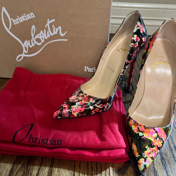 Christian Louboutin muti-colored shoes So Kate 120 Patent Granite - Picture 7 of 7